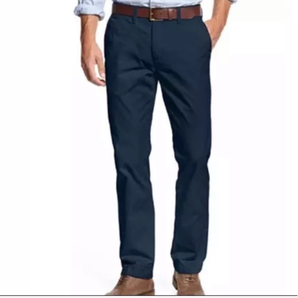 Tommy Hilfiger Tailored Fit Flat Front Chino Pants